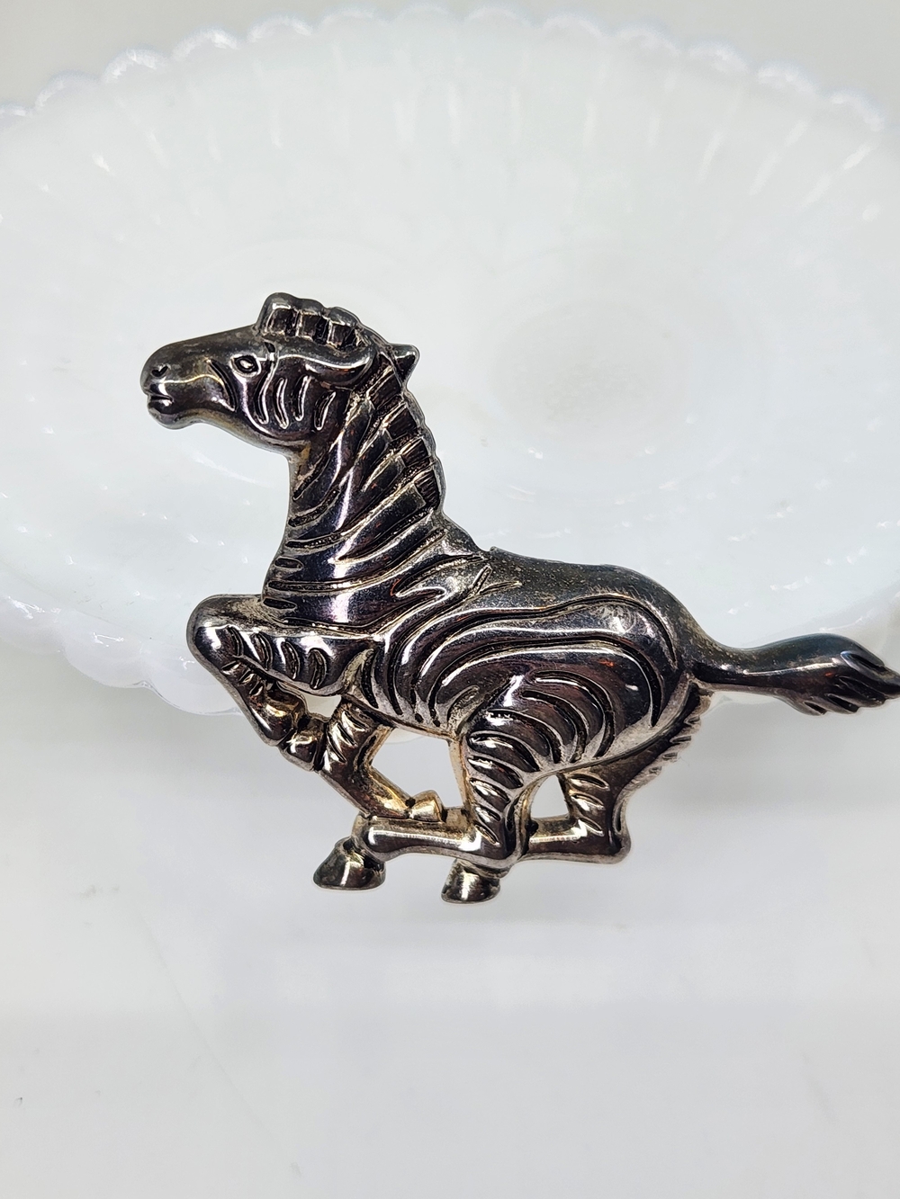 Zebra Pendant and Brooch -Signed